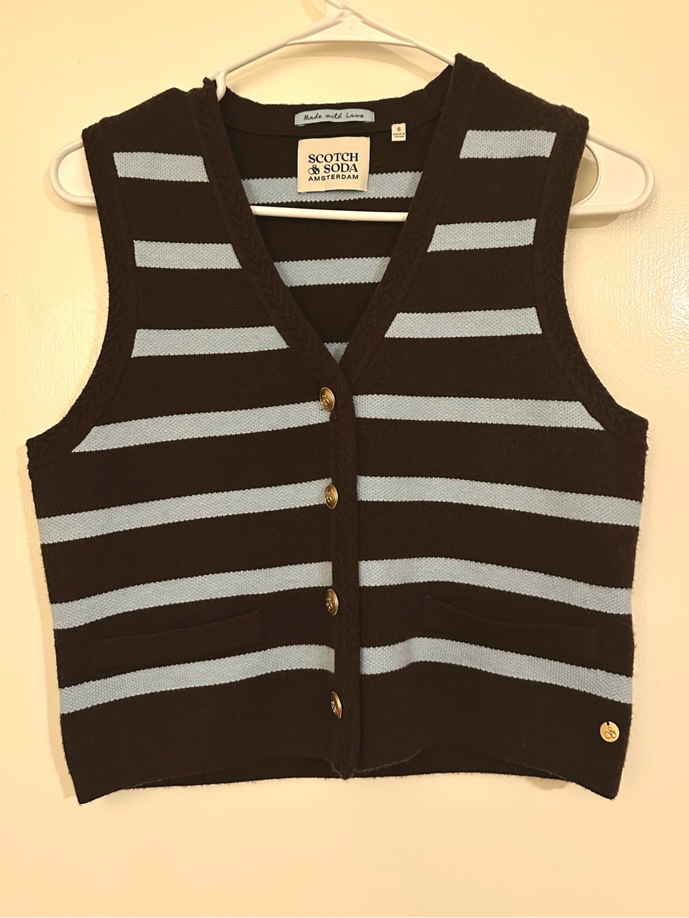 NWOT Knit Tank - Brown and Light Blue Striped